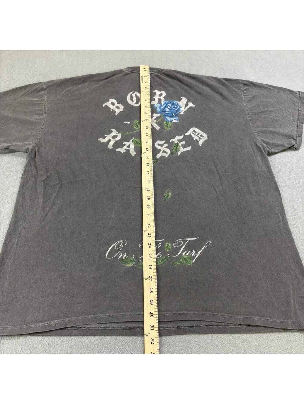 Born And Raised On The Turf Rose T Shirt Size 3XL Gray